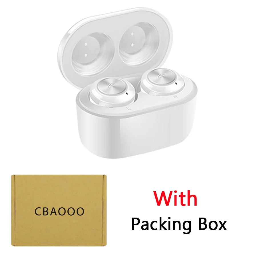 CBAOOO TWS Bluetooth 5,0 наушники-вкладыши Спортивные Беспроводные наушники IPX5 Водонепроницаемый Bluetooth мини гарнитура стерео наушники с микрофоном - Цвет: White