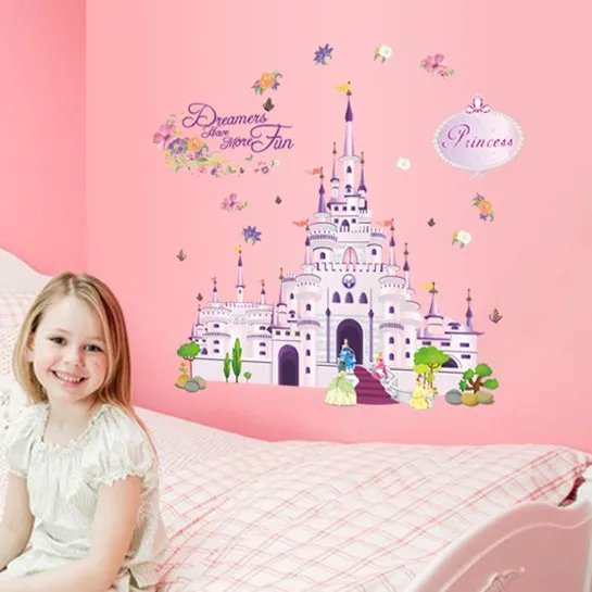 Новый мультфильм замок настенные наклейки для детской комнаты на мебель и стены
