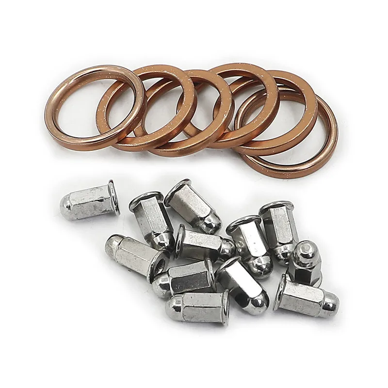 

6 Exhaust Gaskets & 12 Nuts Set 18291-MN5-650 For Honda CB500 CB550 VF500/700/750 VFR750/800