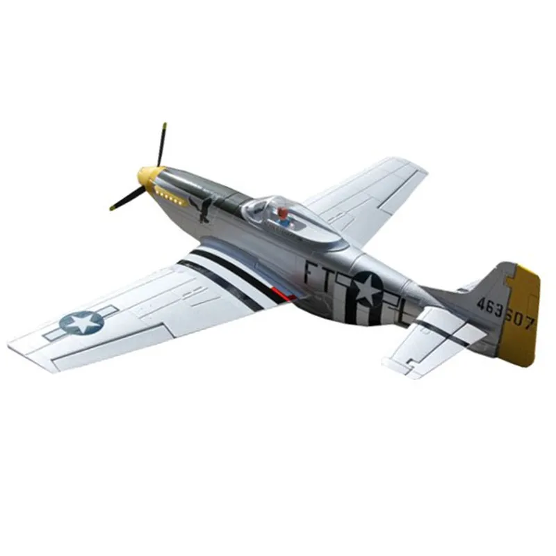 Оригинальный Dynam P 51D для Mustang V2 Silver 1200 мм размах крыльев EPO Warbird RC самолет PNP игрушка