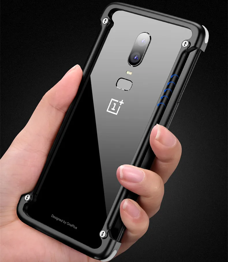 Для OnePlus 7/7 Pro/7 T/7 T Pro простой Алюминиевый металлический бампер Рамка Тонкий чехол для задней панели
