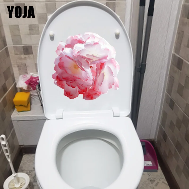 YOJA 21.1X21.3CM Beautiful Fresh Flower Bathroom Toilet Sticker House Decoration Wall Decal T1-1848 | Дом и сад