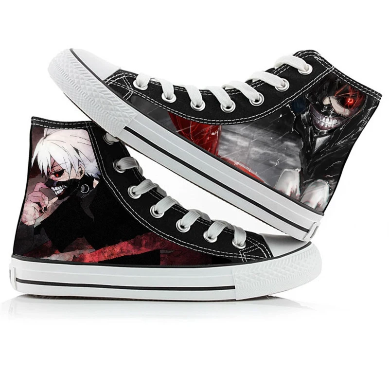 Обувь с принтом из аниме «Токийский Гуль» Kaneki Ken; обувь для косплея; обувь на плоской подошве для мужчин и женщин; кроссовки для бега; унисекс
