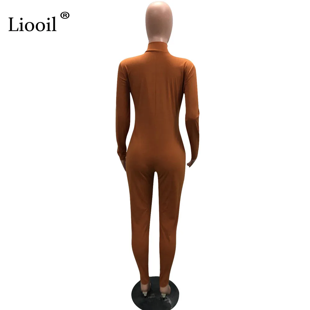 Liooil, комбинезон с длинным рукавом, женский, s, комбинезон, весна, водолазка, на молнии, обтягивающие, для женщин, для тренировок, комбинезоны, спандекс, сексуальные женские комбинезоны