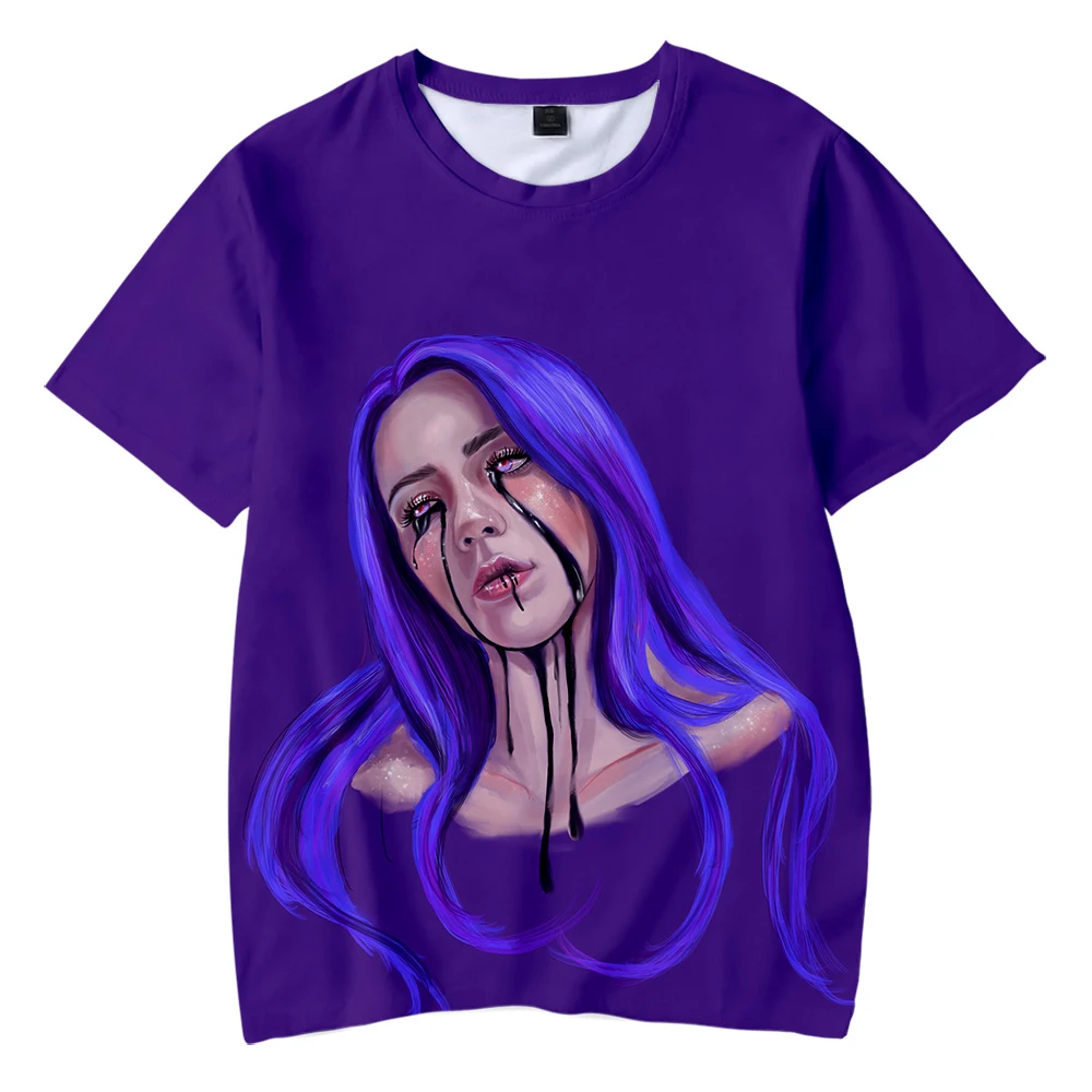 Лидер продаж новая крутая одежда с 3D принтом Billie Eilish футболка Повседневная