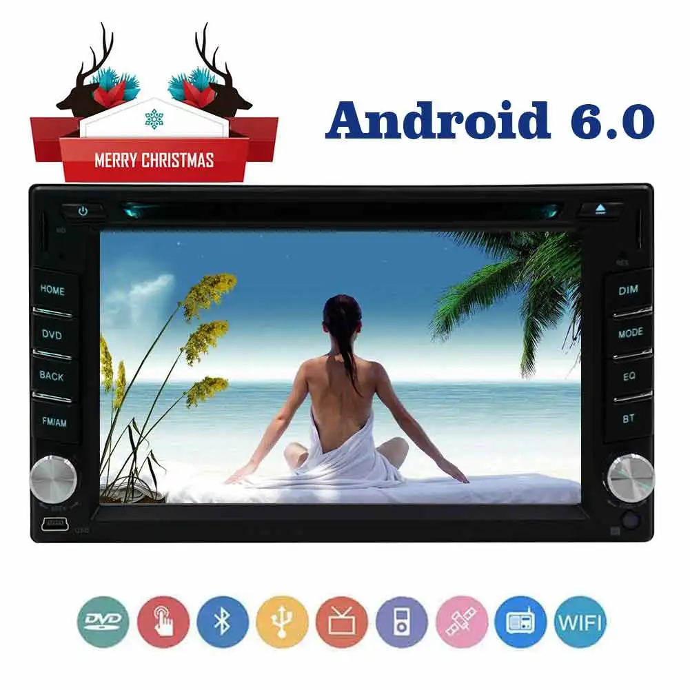 6 2 &quotДвойной Din Android автомобильное радио в приборной панели Bluetooth CD DVD плеер HD