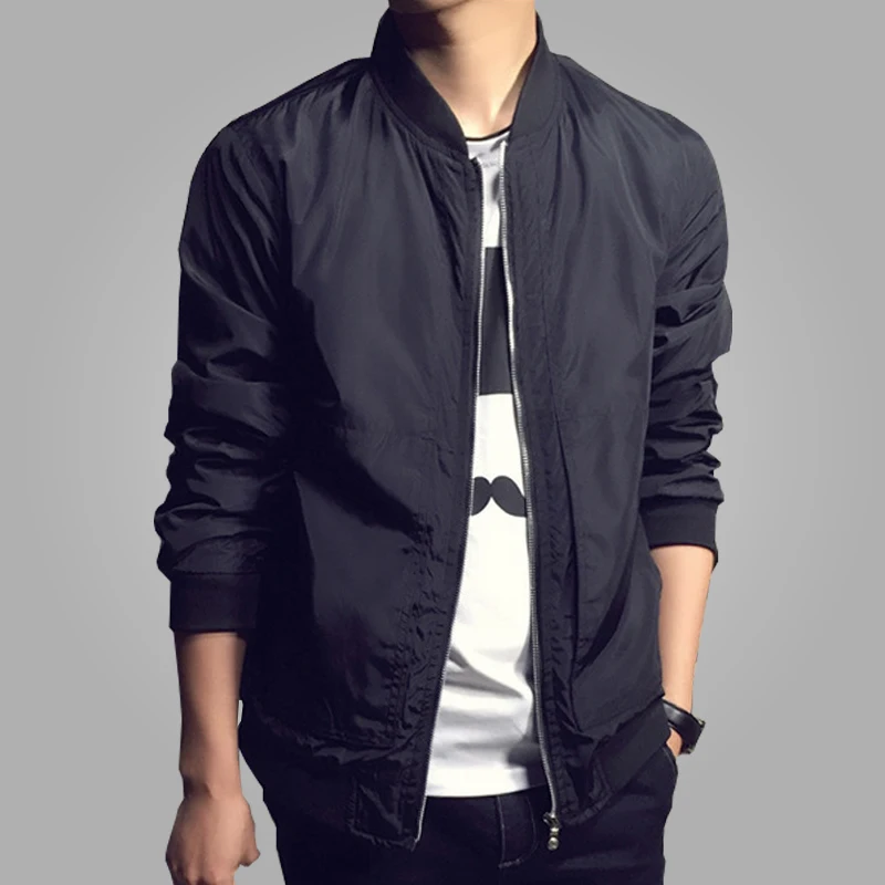 

man jacket summer Spring Men Jackets Solid Fashion Coats Male Casual Slim Stand Collar Bomber Jacket Outerdoor Overcoat M-4XL