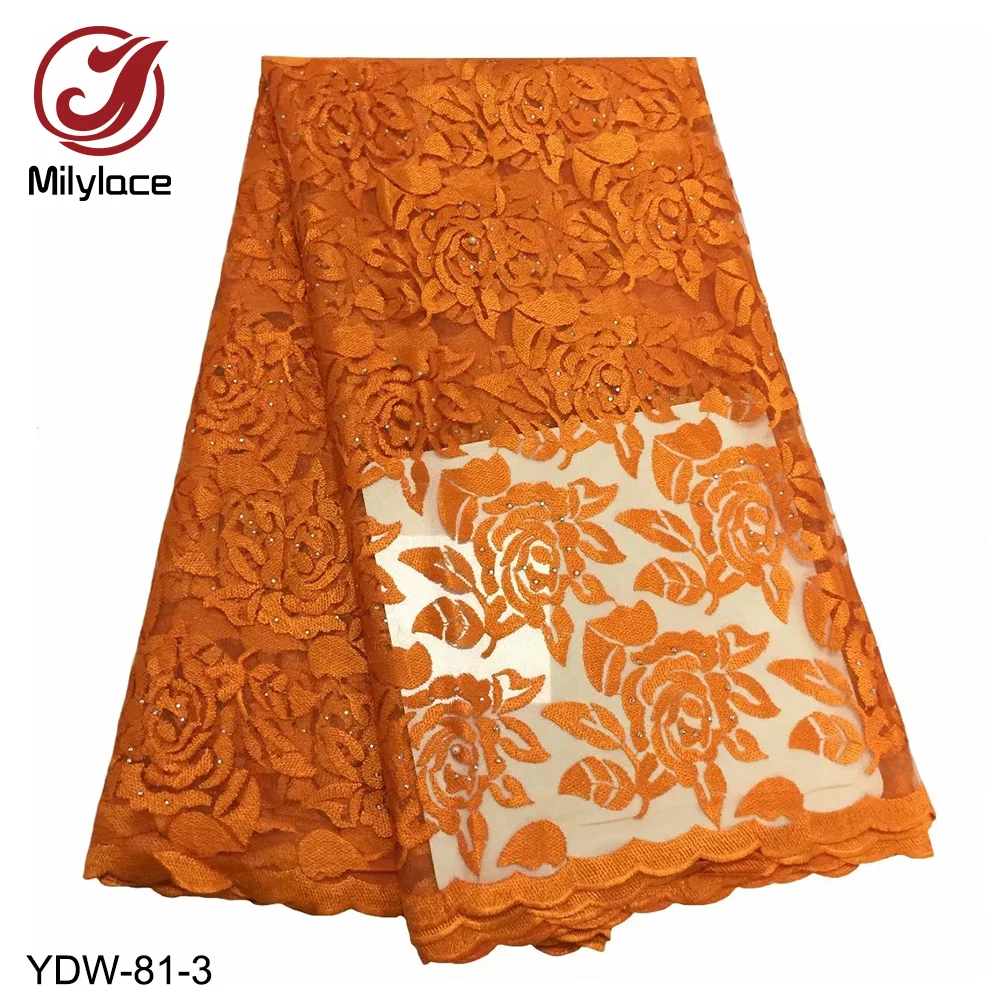 Milylace 2019 африканская Кружевная Ткань 5 ярдов оптом вышивка розы Тюль кружевная