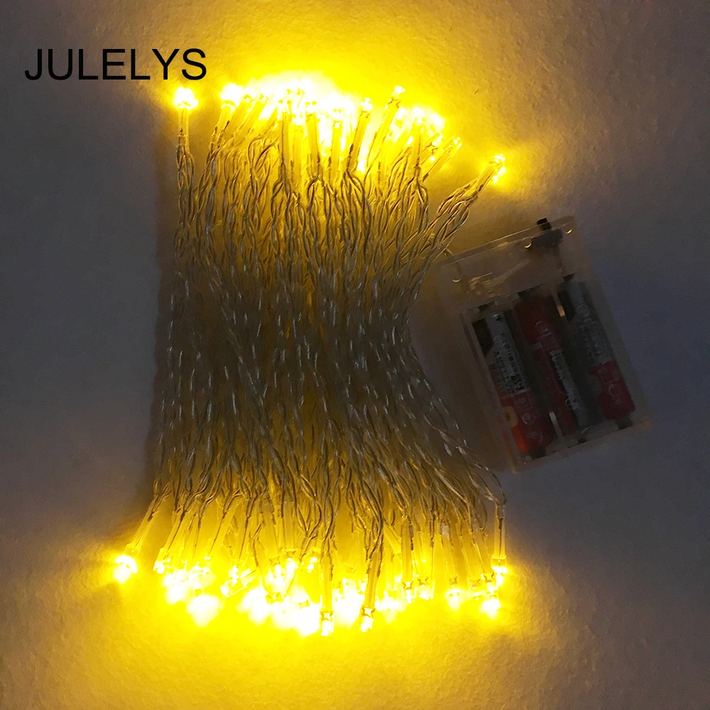 JULELYS 10 м 80 лампочек, гирлянда на батарейках, светодиодный светильник, Рождественская гирлянда, светодиодный светильник, украшение для дня рождения, праздника, комнаты