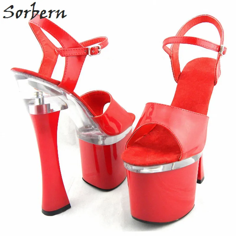 Женские сандалии из лакированной кожи на высоком каблуке 18 см 8 см|sandal shoes|party
