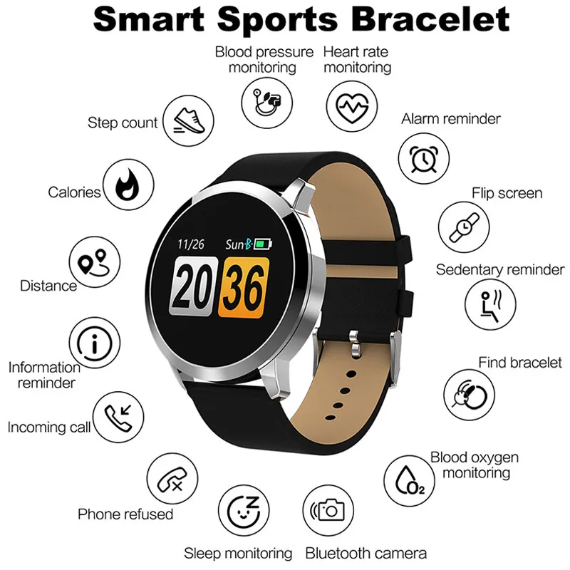 Bluetooth Смарт часы для мужчин монитор сердечного ритма устройство слежения за