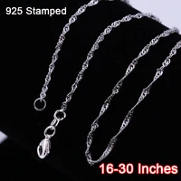 20pcs 925 sterling silver flat smooth shiny water ripple chain as picture show for women wholesale dropshipping retail