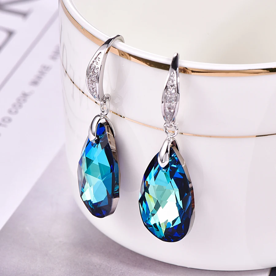 Malanda, серьги в форме капли воды, модные Кристаллы от SWAROVSKI, циркониевые серьги для женщин, висячие серьги, свадебные украшения, подарок