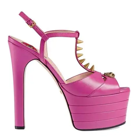 pink peep toe Подиумные босоножки из натуральной кожи с ремешком на лодыжке на высоком каблуке летние женские босоножки на платформе женская обувь на тонком каблуке с закрытым носком 34-43 - Цвет: pink peep toe