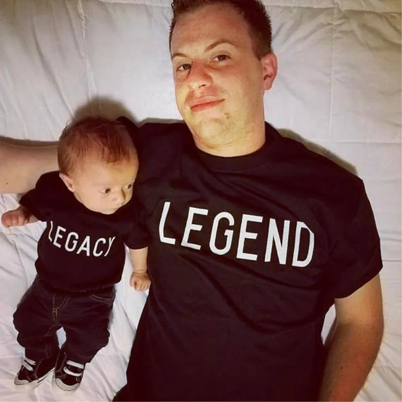 

Legacy Legend Print Shirt Father and Son T Shirts Cotton Clothes Father and Daughter Clothes Litttle Sister T Shirt Family