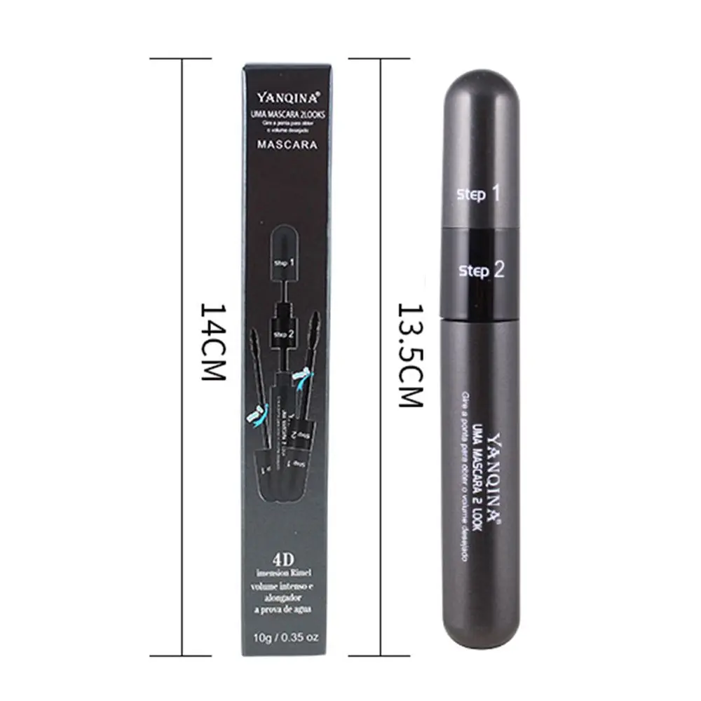 Тушь для ресниц 4D с шелковыми волокнами водостойкая Удлиняющая густая Черная