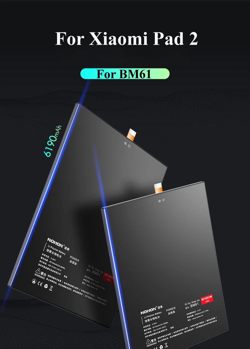Nohon Аккумулятор для BM61 Xiaomi mi Pad 2 6010 мАч-6190 мАч встроенный высококачественный литий-полимерный аккумулятор для планшета mi Pad 2 Pad2