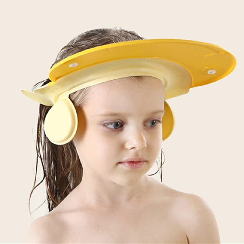 Yellow Регулируемая детская шапочка для душа, шампунь для ванны, защита для волос, шапка для защиты детей, водонепроницаемый, предотвращает попадание воды в уши для детей - Цвет: Yellow