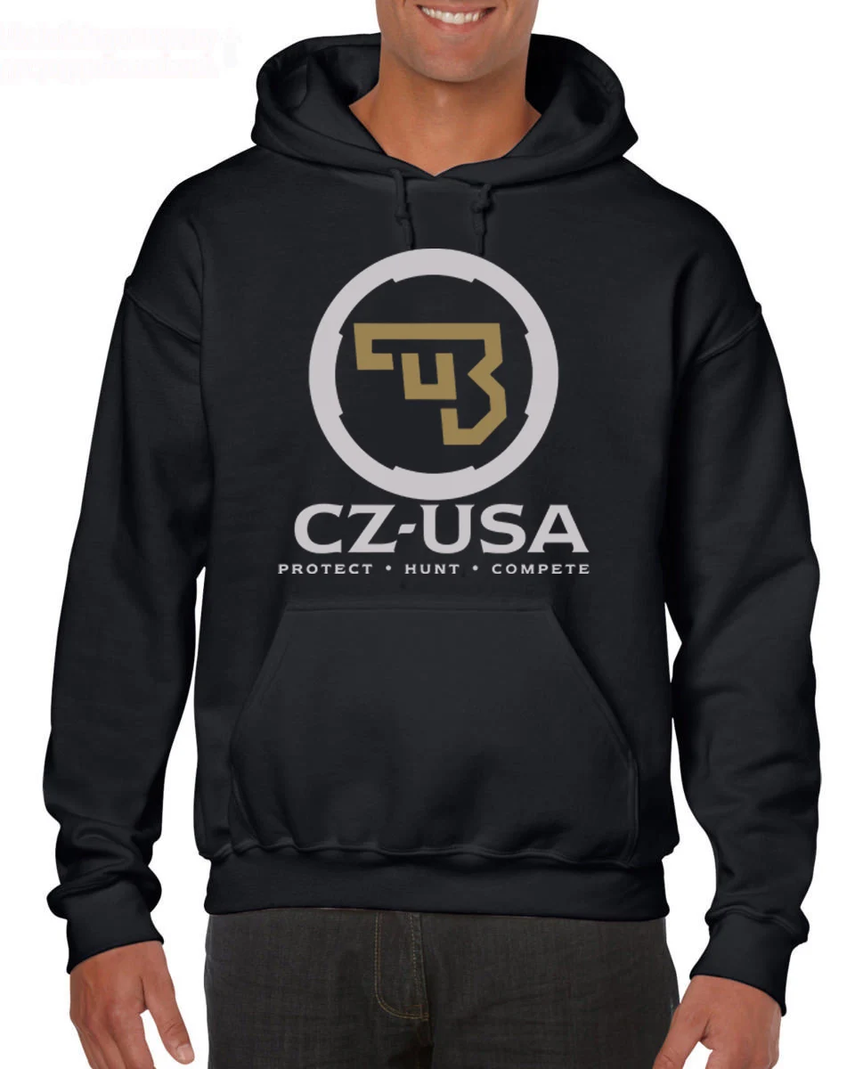 Крутые Смешные новые Ceska Zbrojovka Firearms guns CZ-логотип США черные толстовки - Цвет: Черный