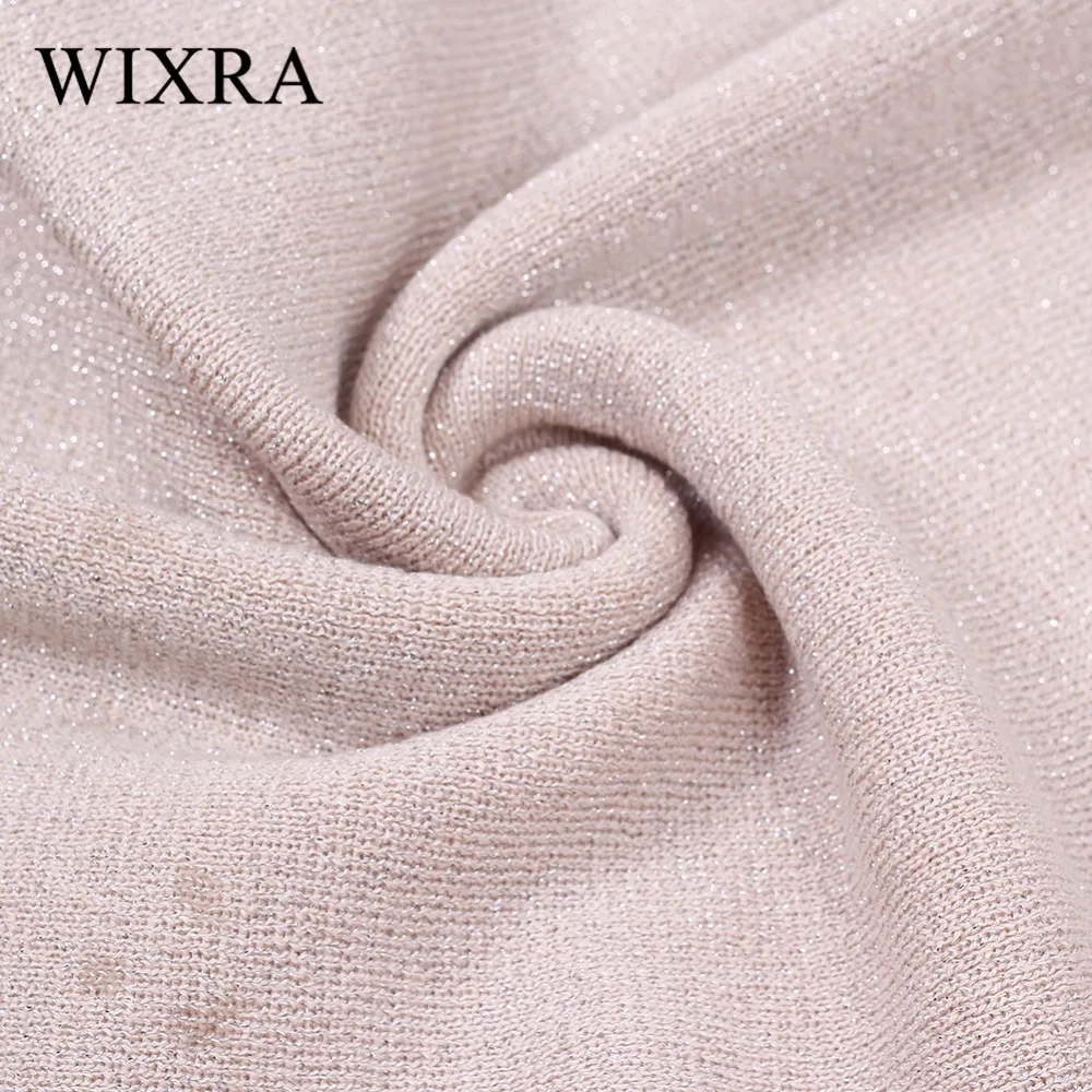 Женский базовый свитер с люрексом Wixra повседневный вязаный свитер-водолазка