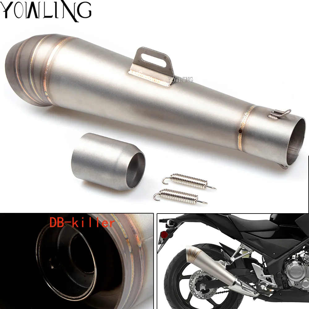 

Universal 36MM-49MM Modified Motorcycle Exhaust Muffler FZ6 YZF R1 R6 R3 MT07 zx6r z800 z900 mt09 fz09 gsxr750 cbr300