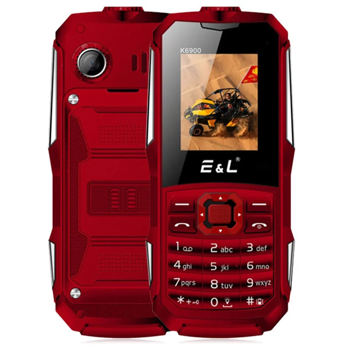 EL K6900 мобильный телефон Quad Band разблокировать 1 77 дюймов IP68 Водонепроницаемый 2000