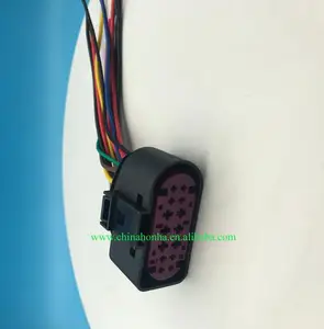 Бесплатная Доставка 24510 шт 14 контактный ксеноновые фары передние светильник разъем с проводом розетка с косичкой 1J0 973 737 с 15 см 18AWG провода