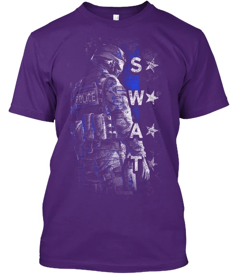 Thin Blue Line: Swat Popular Tagless Tee T-Shirt | Мужская одежда