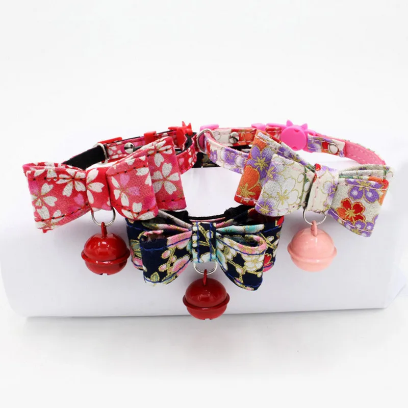 Adjustable Dog Collar Cat Necklace with Bow Tie Pet Collars Fashion Small Large Custom Accessories | Дом и сад