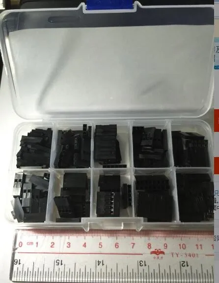 Комплект клемм Dupont с коробкой 168 шт. 1P/2P/3P/4P/5P/6P/8P/2*2/2*3/2*4Pin пластиковый корпус