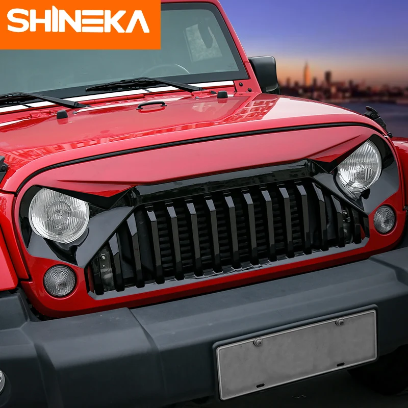 SHINEKA Гонки Грили черный белый красный синий решетка грили вставки для Jeep Wrangler JK 2007- автомобильные аксессуары