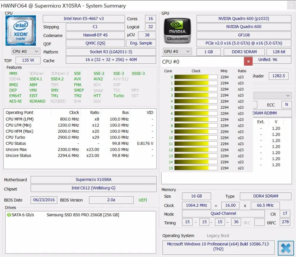 Оригинальный процессор Intel ЦП Xeon E5 V3 QS 4667V3 ЦПУ 2 00 ГГц 40 Мб 16-ядерный Стандартный Φ