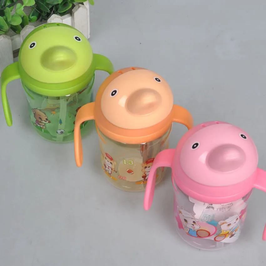 380 мл Детская Бутылочка с дельфином детская соломенная чашка ручками бутылочка
