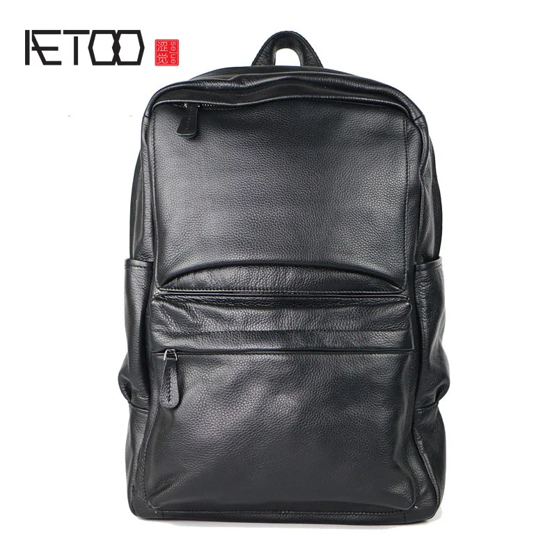 Мужской деловой рюкзак AETOO из воловьей кожи | Багаж и сумки