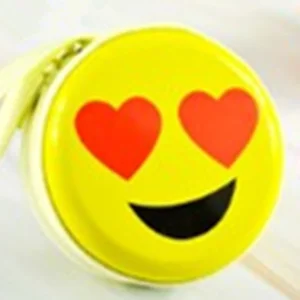 Portable Earphone Bag Cartoon Women Coin Purse Headphone Data Cable Storage Box Yellow Zipper Round Mini Case - Цвет: 1