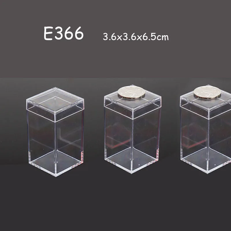 E366 3.6x3.6x6.5cm 22 размера маленькие квадратные прозрачные PS пластиковые коробки для хранения для мини ювелирных изделий/бусин/поделок Чехол Контейнер дисплей упаковочная коробка - Цвет: E366 3.6x3.6x6.5cm