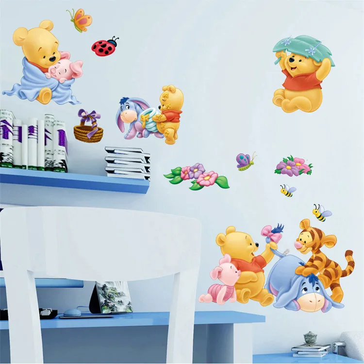 Винни Пух мультфильм съемные стенки наклейки детская комната спальня гостиная