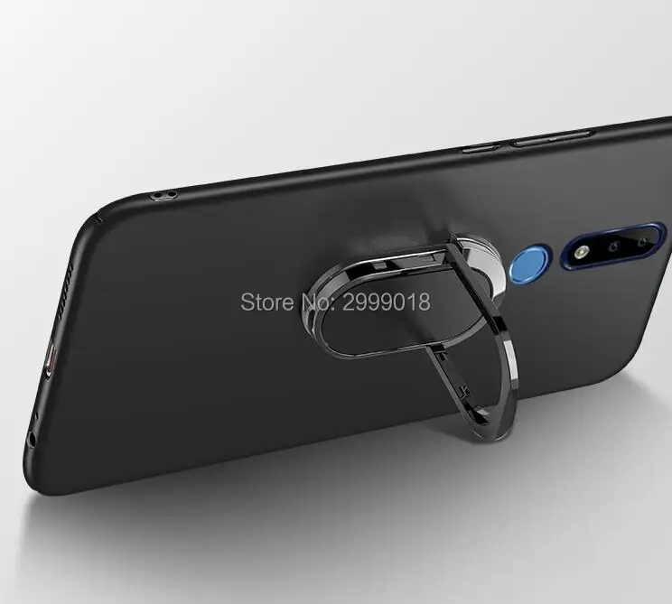 Мягкий чехол для Nokia 3 1 Plus магнитный автомобильный с кольцом на палец + TA