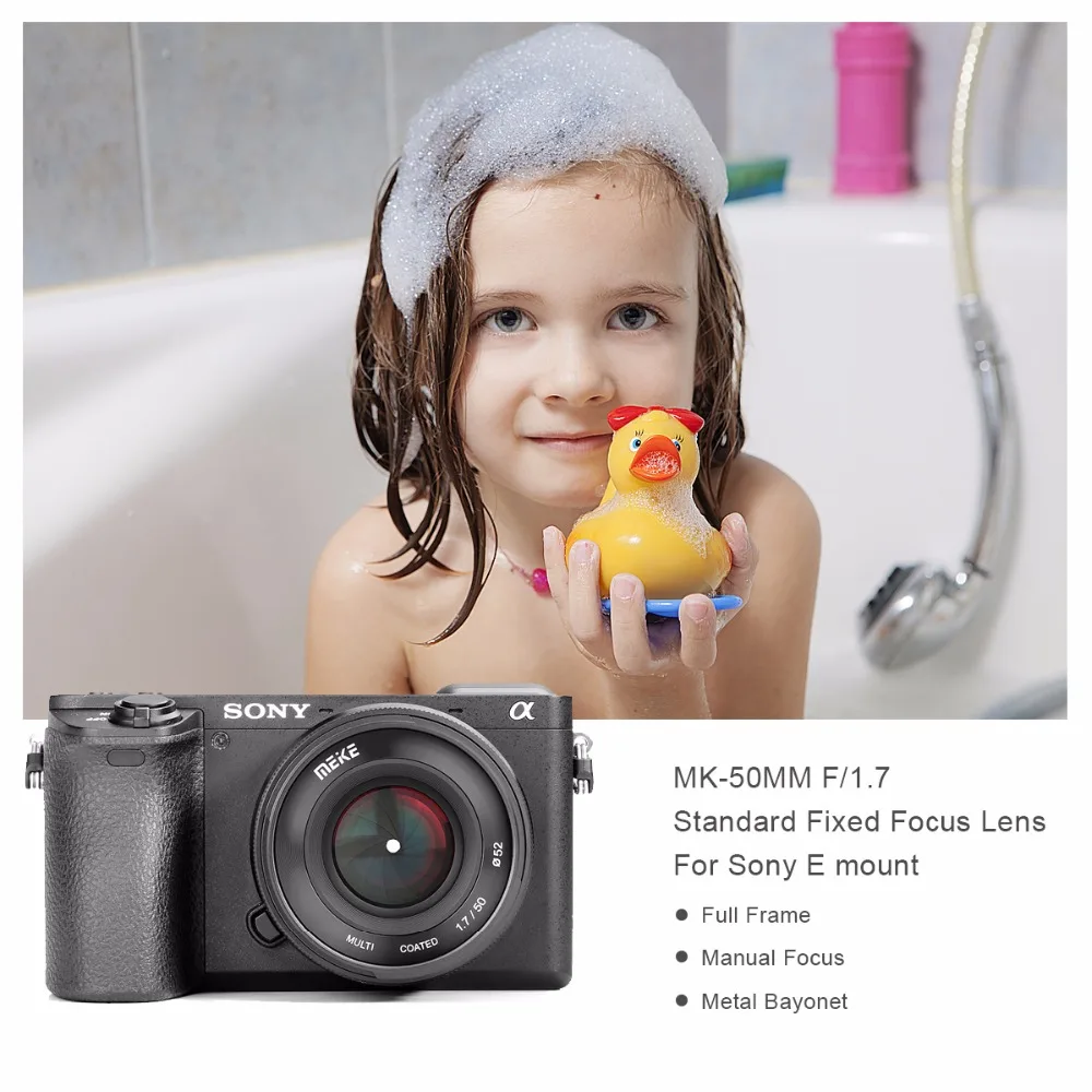 Meike MK 50 мм f1.7 ручная Фокусирующая линза с большой диафрагмой для камер Sony E-mount A6000