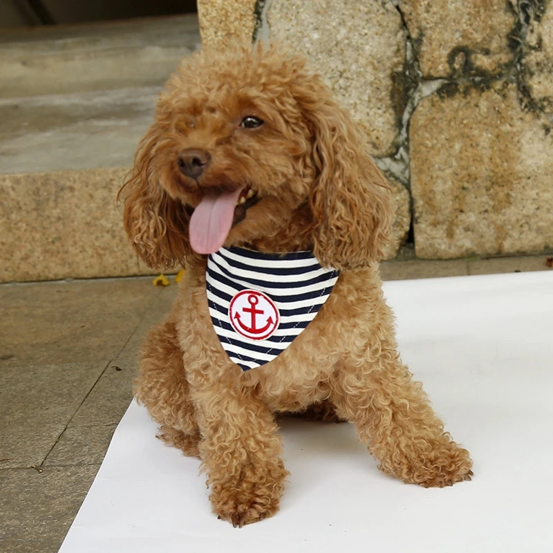 Темно синяя красная полоса собака треугольная повязка ошейник аксессуары для