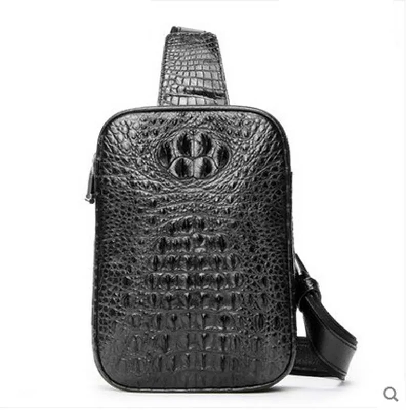 

ouluoer men crocodile bag Men Korean version crocodile leather casual single shoulder bag men chest bags