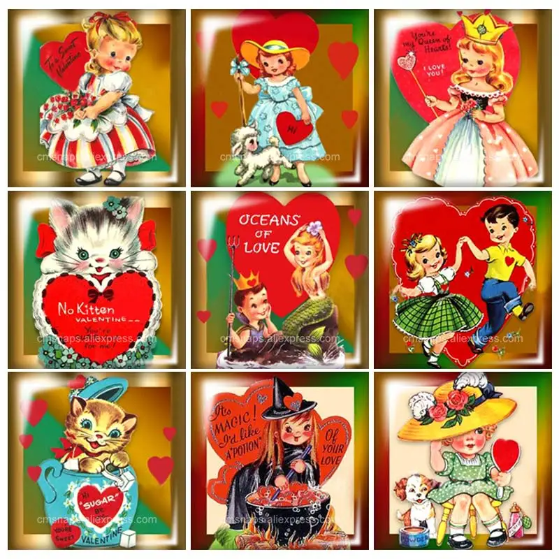 Детали Beauty Hearts Love Girls Vintage 12 мм/20 мм/25 мм/30 мм|Ювелирная фурнитура и компоненты| |