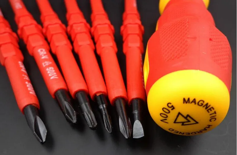 Набор из 14 магнитных отверток с двойными головками под слот/гекс/Филипс/треугольник для бытовых инструментов.