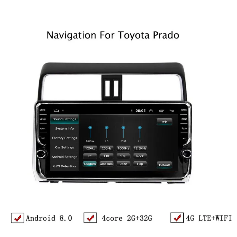 10 1 &quotAndroid 6 0/8 Автомобильная dvd-навигационная система для Toyota Prado 2018 Авто Радио