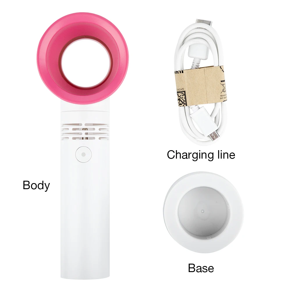 Портативный вентилятор перезаряжаемый через USB портативный безлопастный ручной