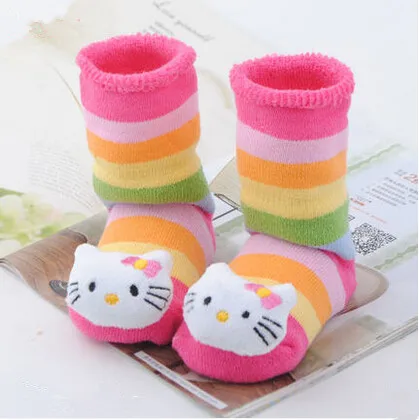 Милый мультфильм детские носки антипробуксовочная хлопок зима теплая без