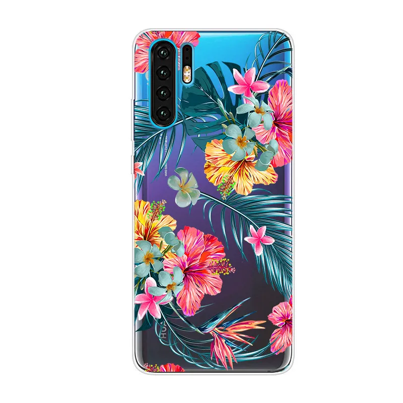 H P30 Pro Чехол для Coque huawei P30 Pro Чехол s Ретро цветок Прозрачный Мягкий ТПУ силиконовый чехол для huawei P 30 P30 Lite P30Pro Fundas - Цвет: H