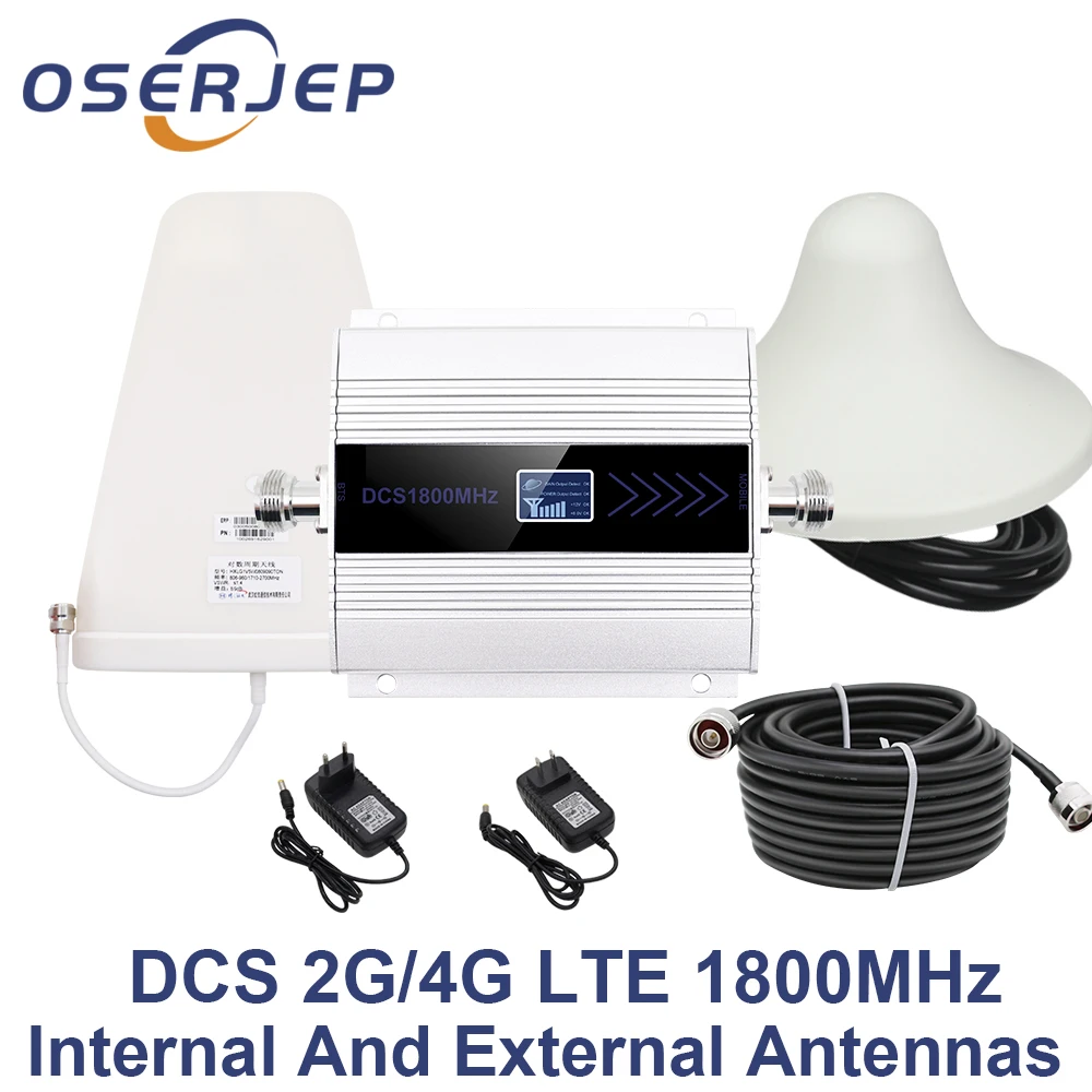 

LCD Display GSM Repeater 1800Mhz 4G Cellular Cell Signal Amplifier booster DCS 1800 internal/outdoor antenna
