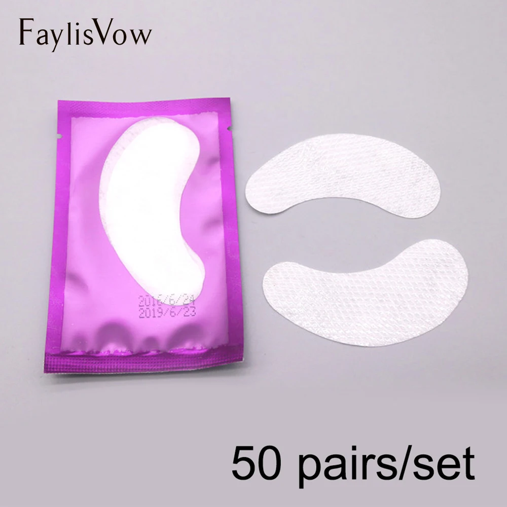 50 пар подушек для глаз бумажные накладки наращивания ресниц одноразовые