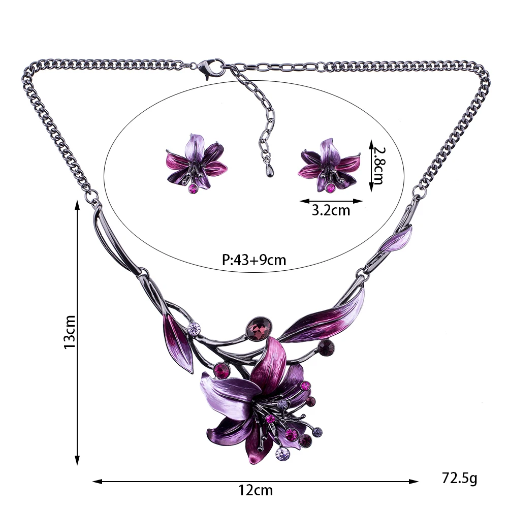 MS1504620 модные комплекты ювелирных изделий ожерелье цветной цветок подвеска